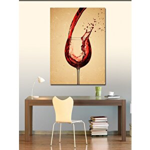 Kanvas Tablo Kadeh İçindeki Şarap Dalgası 50x70 cm
