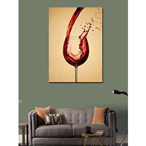 Kanvas Tablo Kadeh İçindeki Şarap Dalgası 50x70 cm