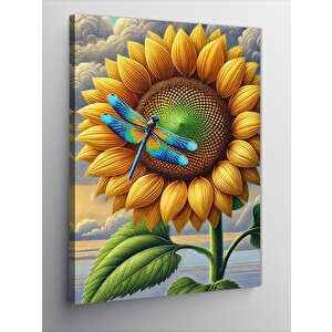 Kanvas Tablo Ayçiçeği Ve Yusufçuk 70x100 cm