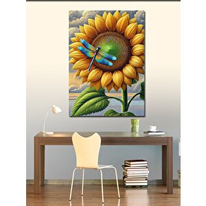 Kanvas Tablo Ayçiçeği Ve Yusufçuk 70x100 cm
