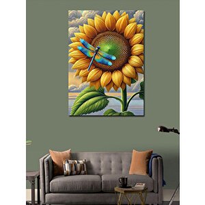 Kanvas Tablo Ayçiçeği Ve Yusufçuk 70x100 cm