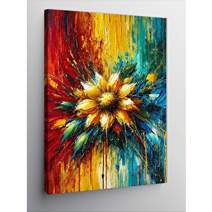 Kanvas Tablo Patlayan Renklerle Soyut Çizim 100x140 cm
