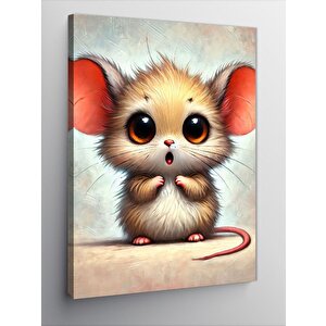 Kanvas Tablo Sevimli Büyük Gözlü Fare 50x70 cm