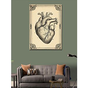 Kanvas Tablo Gerçekçi Kalp Çizimi 70x100 cm