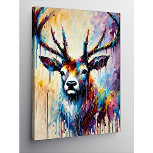 Kanvas Tablo Soyut Renkli Geyik 50x70 cm