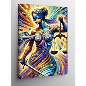 Kanvas Tablo Renkli Soyut Adalet Kadını 100x140 cm