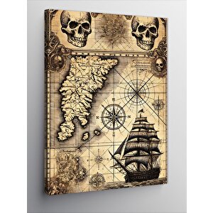 Kanvas Tablo Haritalı Tarihi Denizcilik 100x140 cm