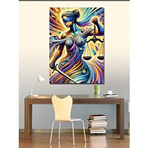 Kanvas Tablo Renkli Soyut Adalet Kadını 70x100 cm