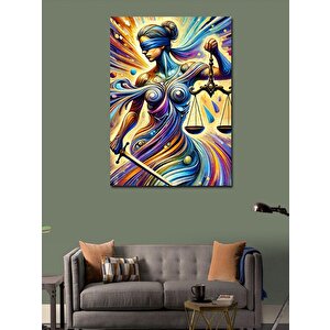 Kanvas Tablo Renkli Soyut Adalet Kadını 70x100 cm