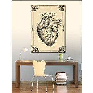 Kanvas Tablo Gerçekçi Kalp Çizimi 100x140 cm