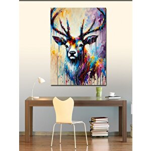 Kanvas Tablo Soyut Renkli Geyik 100x140 cm