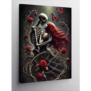 Kanvas Tablo Aşk Ve İskeletler 100x140 cm