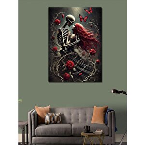 Kanvas Tablo Aşk Ve İskeletler 100x140 cm