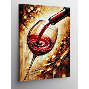 Kanvas Tablo Kırmızı Şarap Ve Kadeh 100x140 cm