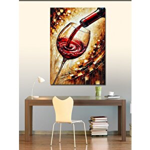 Kanvas Tablo Kırmızı Şarap Ve Kadeh 100x140 cm