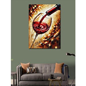Kanvas Tablo Kırmızı Şarap Ve Kadeh 100x140 cm
