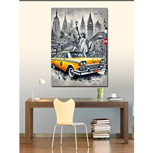 Kanvas Tablo New York Taksi Ve Şehir Sokakları 50x70 cm