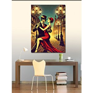 Kanvas Tablo Sokak Lambaları Altında Dans Eden Çift 50x70 cm