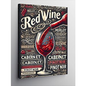 Kanvas Tablo "red Wine" Şarap Posteri 100x140 cm