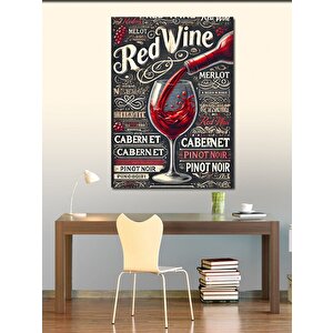 Kanvas Tablo "red Wine" Şarap Posteri 100x140 cm