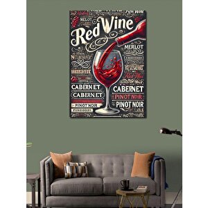 Kanvas Tablo "red Wine" Şarap Posteri 100x140 cm