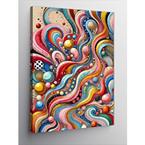 Kanvas Tablo Soyut Dalgalı Çizimler 100x140 cm