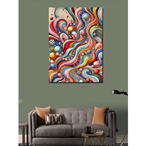 Kanvas Tablo Soyut Dalgalı Çizimler 100x140 cm