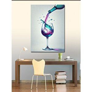 Kanvas Tablo Kadehten Akan Şarap 50x70 cm