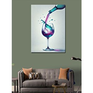 Kanvas Tablo Kadehten Akan Şarap 50x70 cm