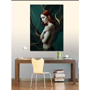 Kanvas Tablo Zarif Kadın Ve Soyut Çizgiler 50x70 cm