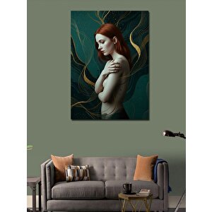 Kanvas Tablo Zarif Kadın Ve Soyut Çizgiler 50x70 cm