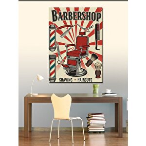 Kanvas Tablo Berber Dükkanı Retro Posteri 70x100 cm