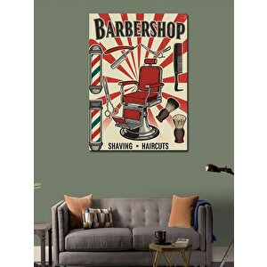 Kanvas Tablo Berber Dükkanı Retro Posteri 70x100 cm