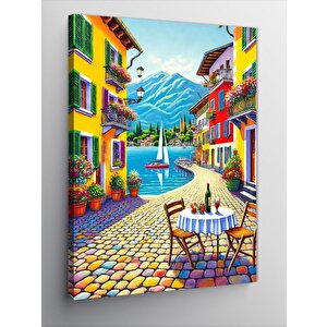 Kanvas Tablo Renkli Sokak Ve Bahçe 70x100 cm