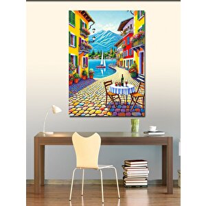 Kanvas Tablo Renkli Sokak Ve Bahçe 70x100 cm