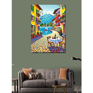 Kanvas Tablo Renkli Sokak Ve Bahçe 70x100 cm