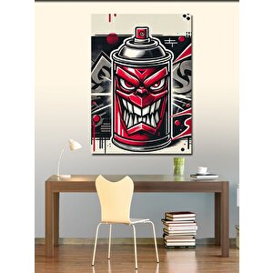 Kanvas Tablo Kızgın Sprey Kutusu Ve Sokak Sanatı 70x100 cm