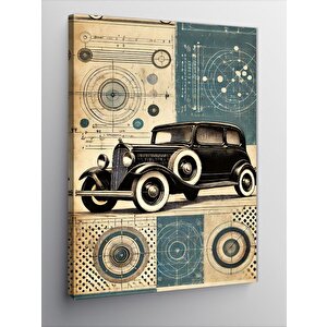 Kanvas Tablo Klasik Araba Çizimi 100x140 cm