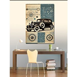 Kanvas Tablo Klasik Araba Çizimi 100x140 cm