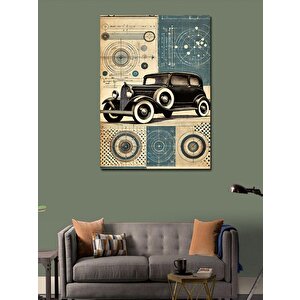 Kanvas Tablo Klasik Araba Çizimi 100x140 cm