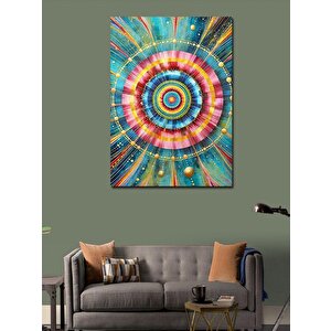 Kanvas Tablo Renkli Dairesel Soyut Tasarım 50x70 cm