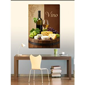 Kanvas Tablo Şarap, Peynir Ve Üzüm 100x140 cm