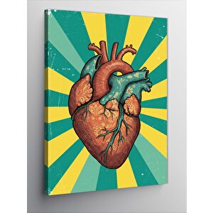 Kanvas Tablo Soyut Kalp İllüstrasyonu 70x100 cm