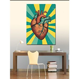 Kanvas Tablo Soyut Kalp İllüstrasyonu 70x100 cm