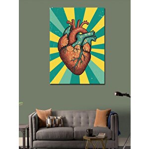 Kanvas Tablo Soyut Kalp İllüstrasyonu 70x100 cm