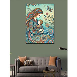 Kanvas Tablo Anne Ve Bebek Deseni 50x70 cm