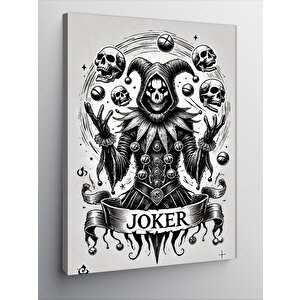 Kanvas Tablo Joker Ve Kafatası Deseni 100x140 cm
