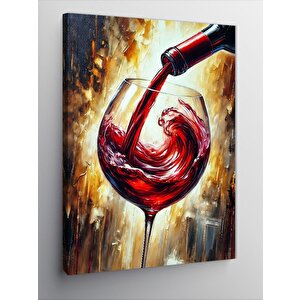 Kanvas Tablo Dökülen Şarap Çizimi 70x100 cm