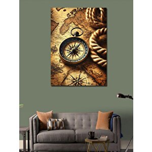 Kanvas Tablo Antika Pusula Haritası 100x140 cm