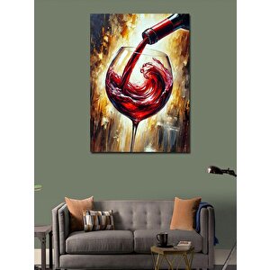 Kanvas Tablo Dökülen Şarap Çizimi 50x70 cm